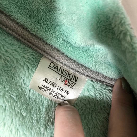 Danskin Now Mint Green & Grey Plush Fleece Jacket - Picture 4 of 8